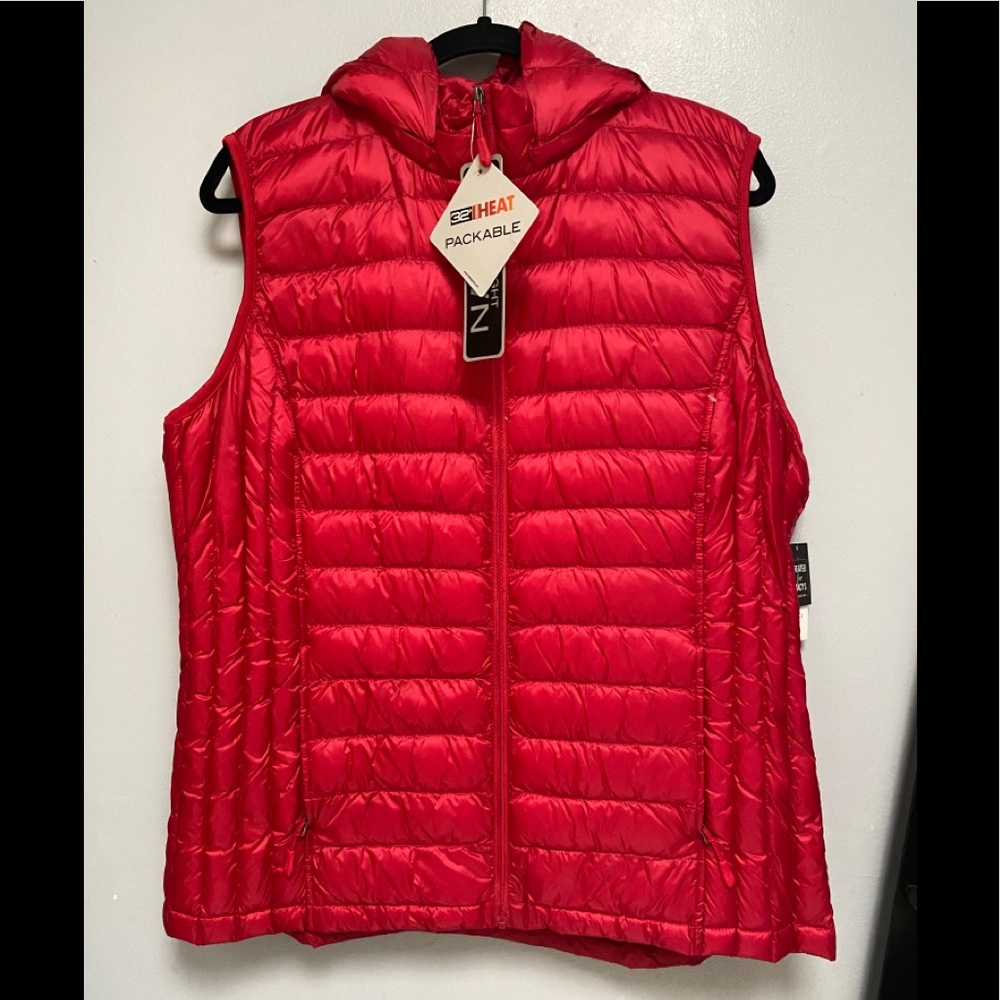 Red ultra light down vest